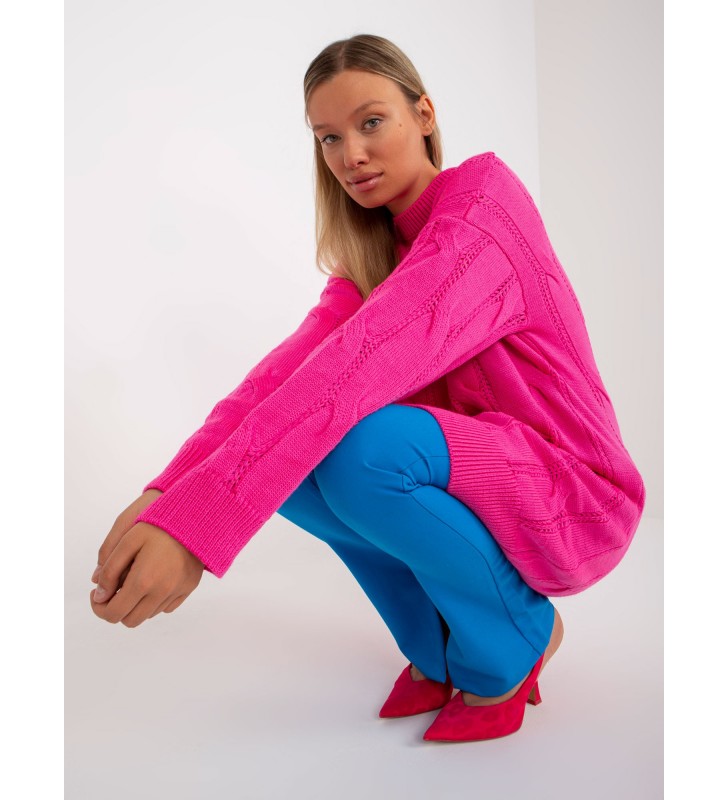 Sweter dzianinowa LC-SW-0297.35P fluo różowy