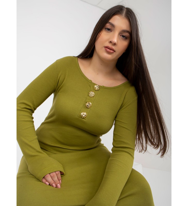 Sukienka plus size FA-SK-0244.96 oliwkowy