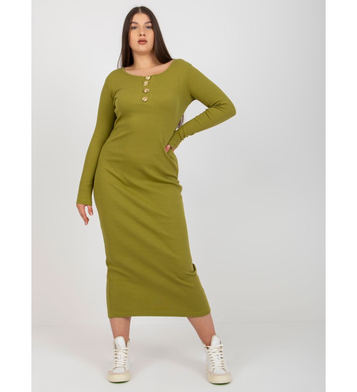 Sukienka plus size FA-SK-0244.96 oliwkowy