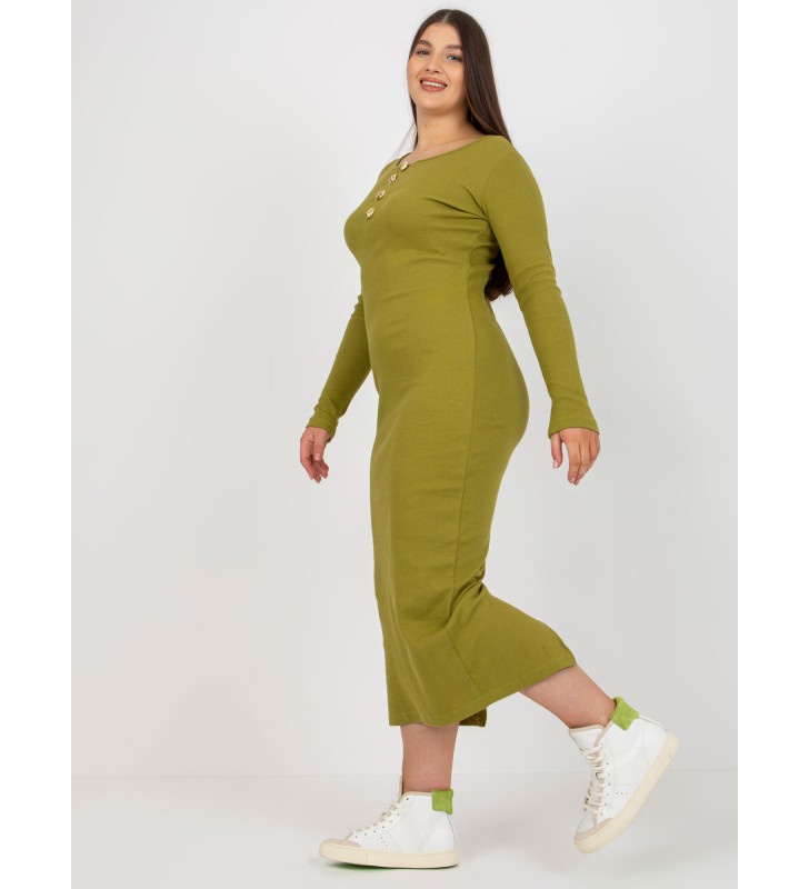 Sukienka plus size FA-SK-0244.96 oliwkowy