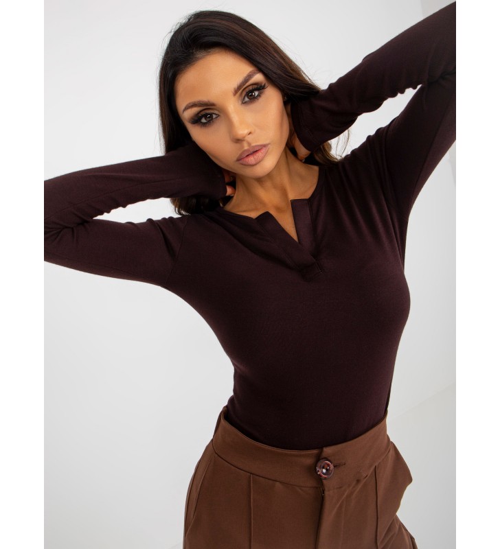 Bluzka longsleeves EM-BZ-784.33P ciemny brązowy