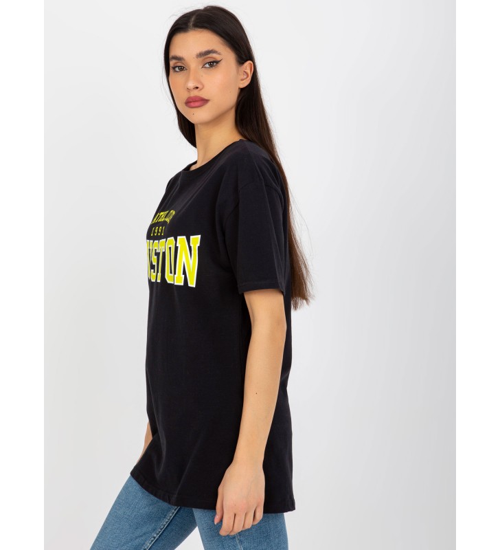 T-shirt z nadrukiem EM-TS-527-1.26X czarny