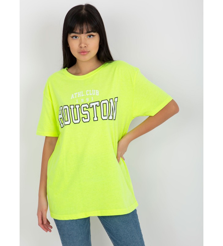 T-shirt z nadrukiem EM-TS-527-1.26X fluo żółty