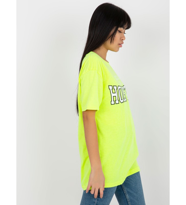 T-shirt z nadrukiem EM-TS-527-1.26X fluo żółty