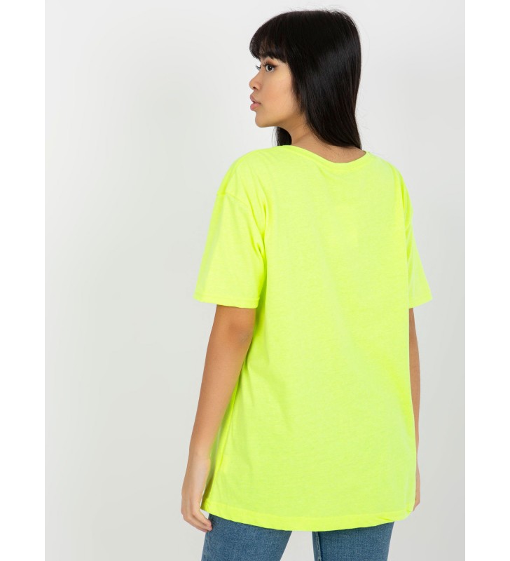 T-shirt z nadrukiem EM-TS-527-1.26X fluo żółty