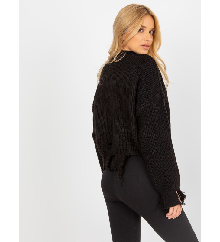 Sweter asymetryczny LC-SW-0373.95P czarny