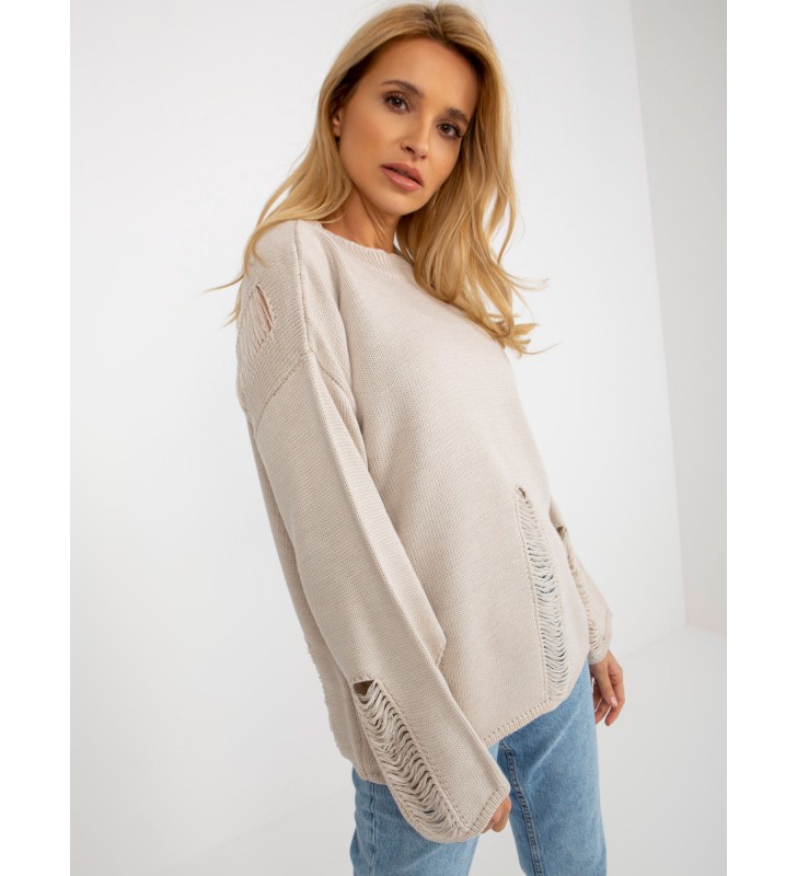 Sweter oversize BA-SW-8043.03 beżowy