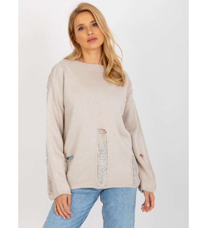 Sweter oversize BA-SW-8043.03 beżowy