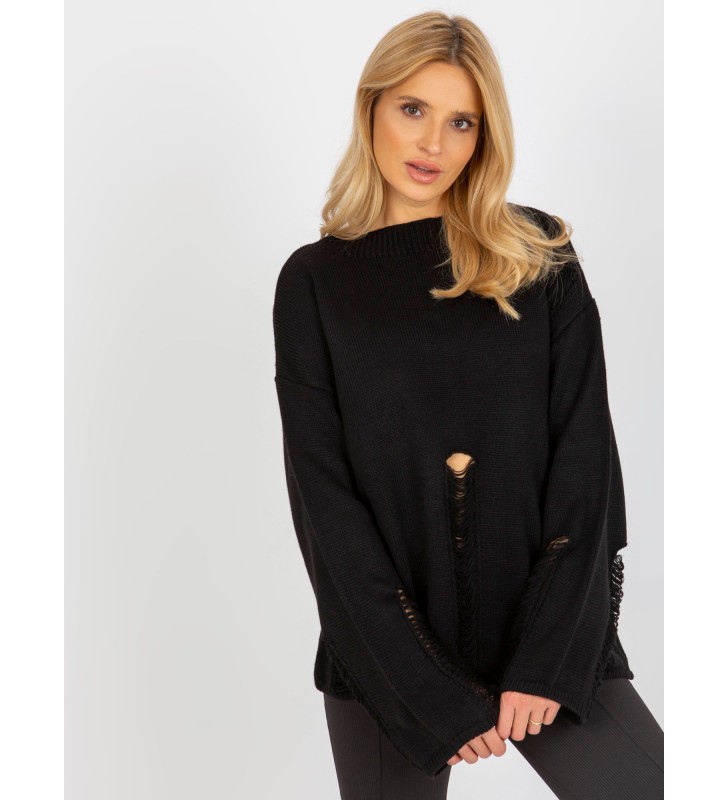 Sweter oversize BA-SW-8043.03 czarny