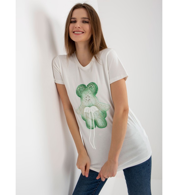 T-shirt z aplikacją FA-TS-8500.19P ecru