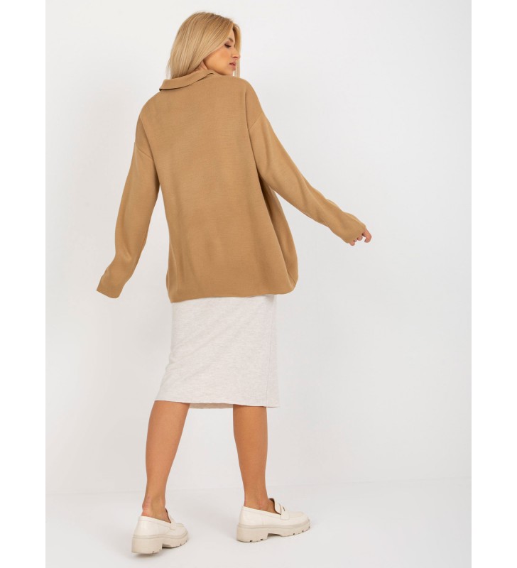 Sweter oversize LC-SW-2261.00P camelowy