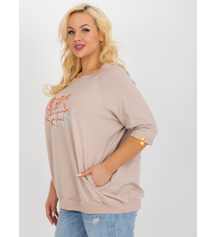 Bluzka plus size RV-BZ-8532.22P beżowy