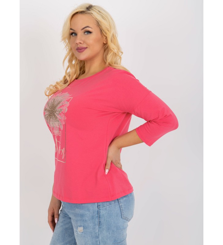 Bluzka plus size RV-BZ-8496.10P różowy