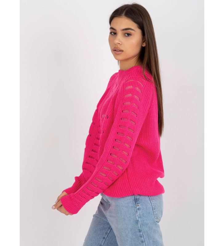 Sweter oversize BA-SW-8056.21P fluo różowy