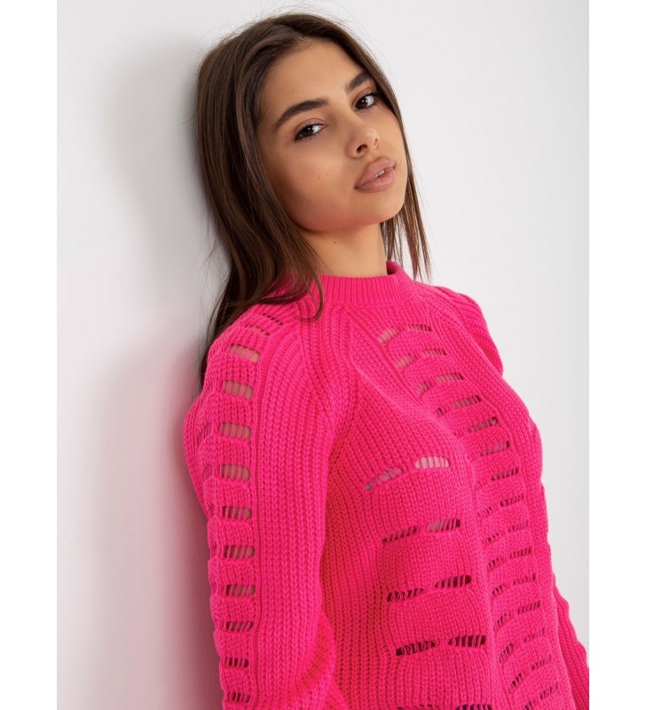 Sweter oversize BA-SW-8056.21P fluo różowy