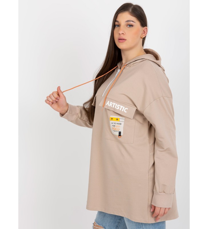 Bluza plus size RV-BL-8258.34 beżowy