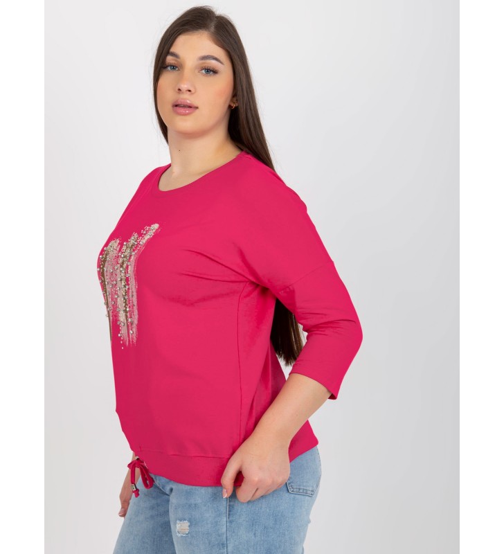 Bluzka plus size RV-BZ-8182.03X fuksjowy