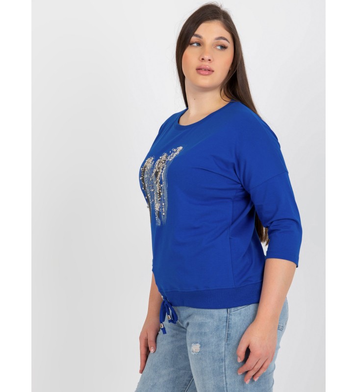 Bluzka plus size RV-BZ-8182.36P ciemny niebieski