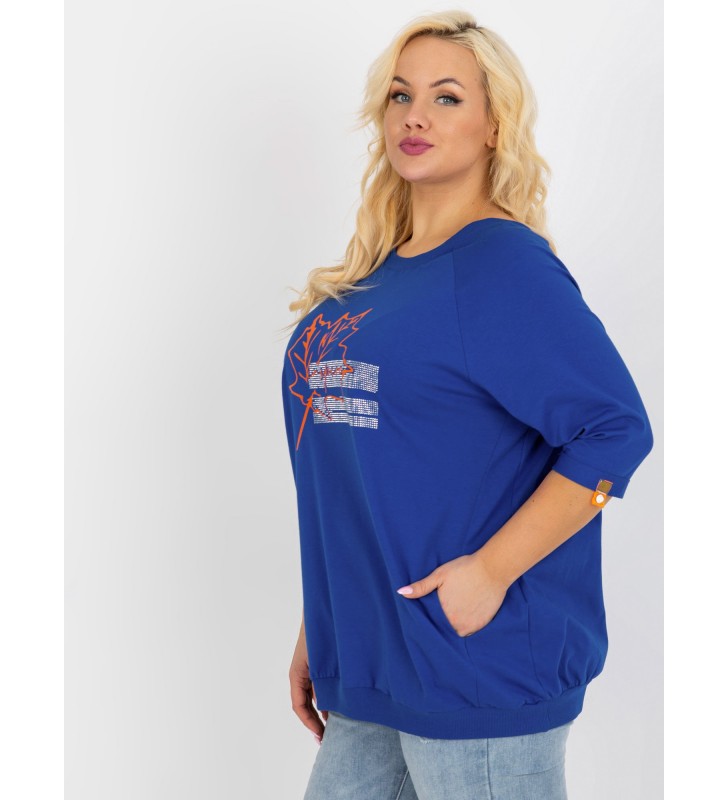 Bluzka plus size RV-BZ-8532.22P ciemny niebieski