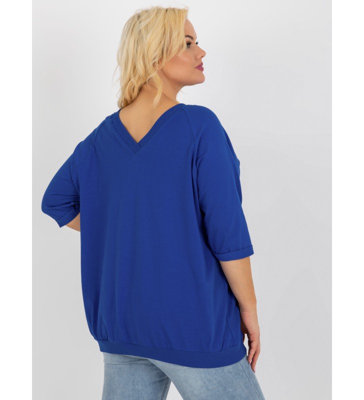 Bluzka plus size RV-BZ-8532.22P ciemny niebieski