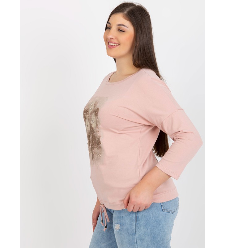 Bluzka plus size RV-BZ-8556.81P jasny różowy