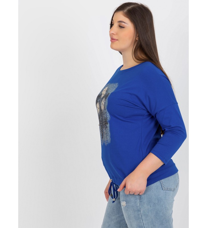 Bluzka plus size RV-BZ-8556.81P ciemny niebieski