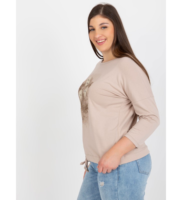 Bluzka plus size RV-BZ-8556.81P beżowy