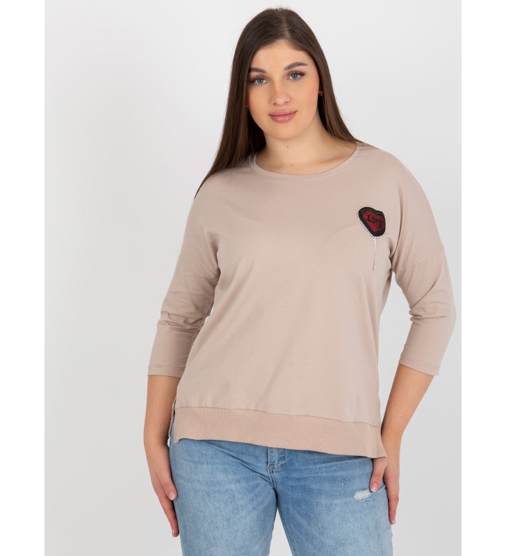 Bluzka plus size RV-BZ-8589.79P beżowy