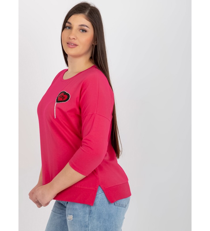 Bluzka plus size RV-BZ-8589.79P fuksjowy