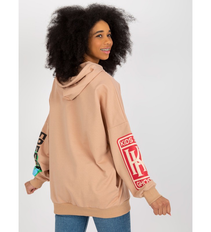 Bluza z nadrukiem FA-BL-8472.05 camelowy