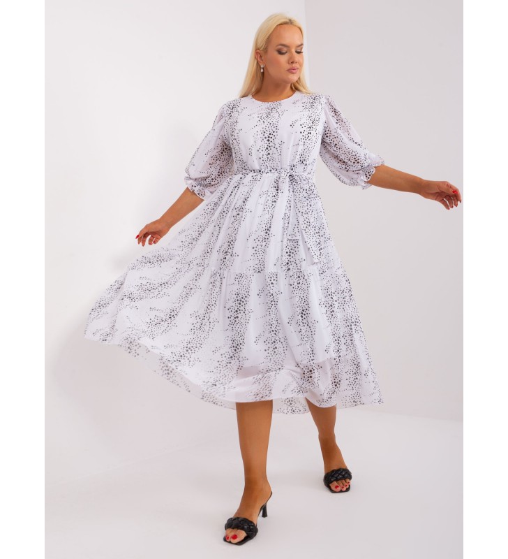 Sukienka plus size LK-SK-509344.37 biało-czarny