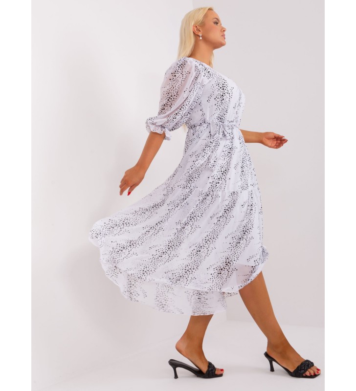 Sukienka plus size LK-SK-509344.37 biało-czarny