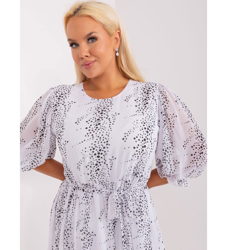 Sukienka plus size LK-SK-509344.37 biało-czarny