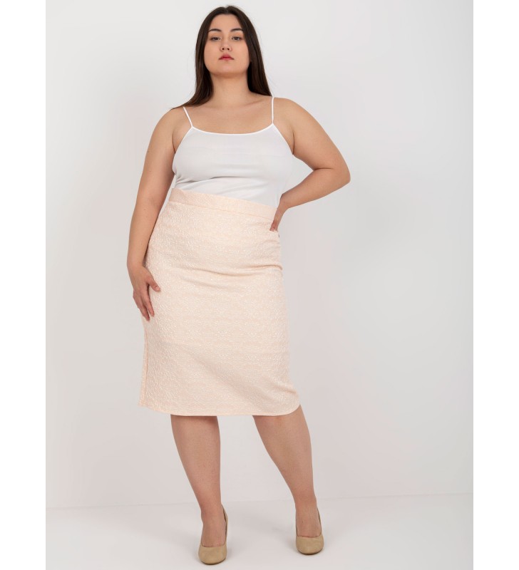 Spódnica plus size LK-SD-506634.47 brzoskwiniowy