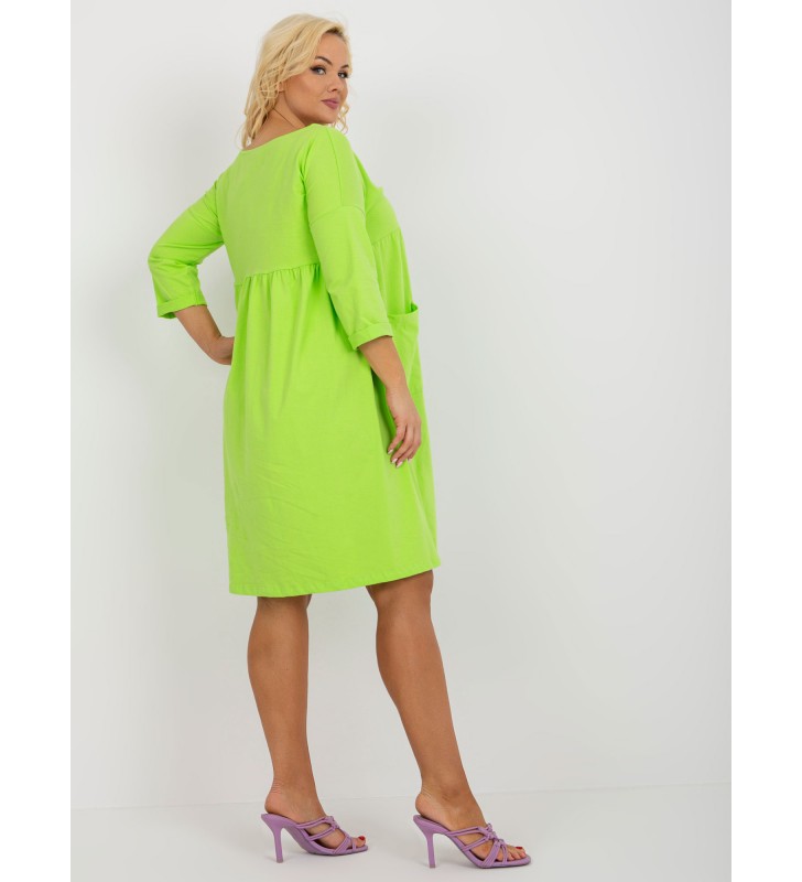 Sukienka plus size RV-SK-8529.37P limonkowy