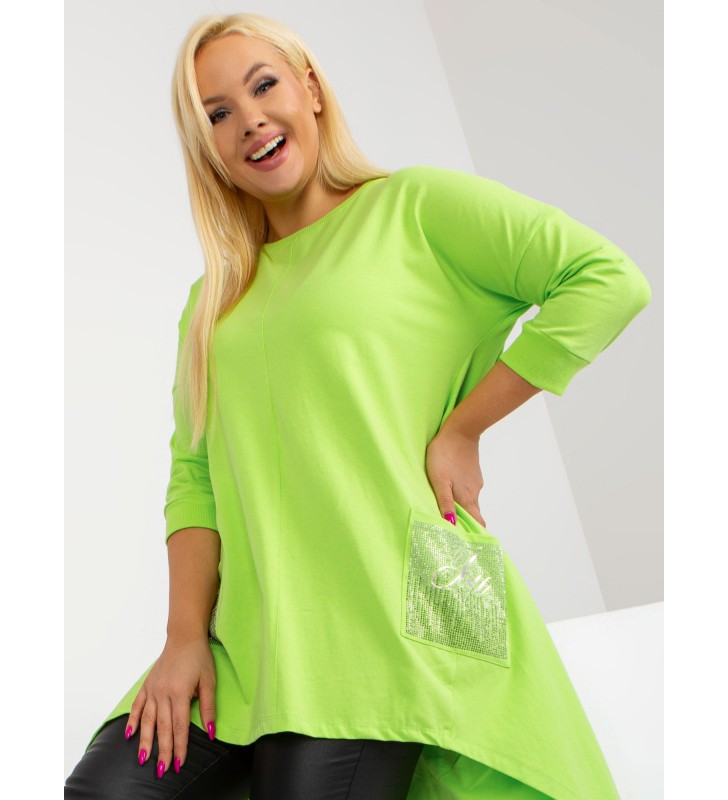 Bluzka plus size RV-BZ-8533.04 limonkowy