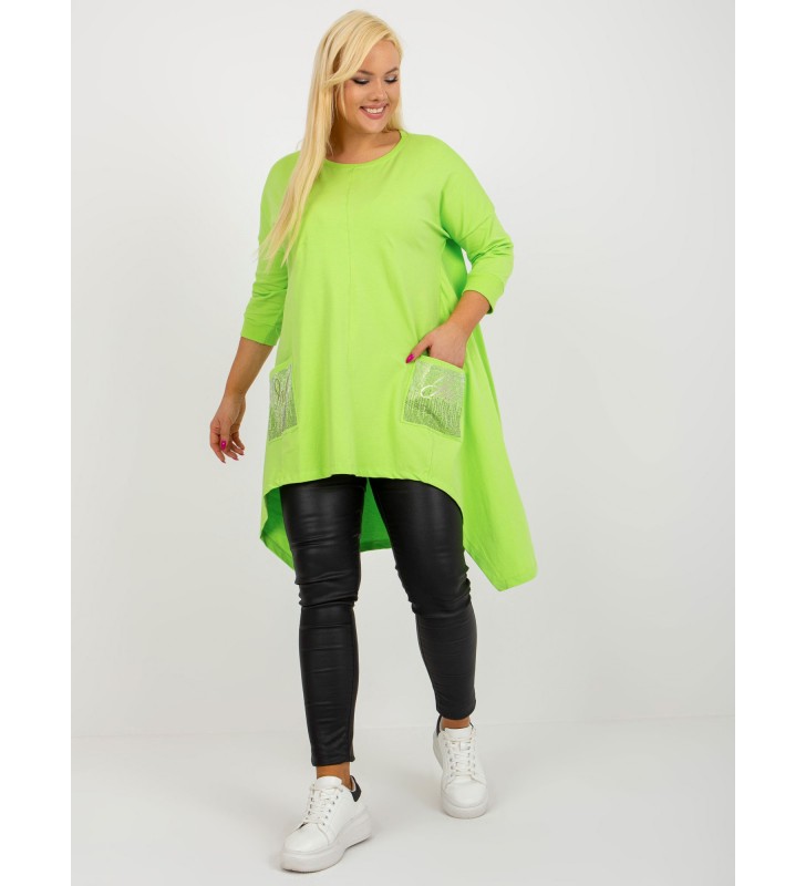 Bluzka plus size RV-BZ-8533.04 limonkowy