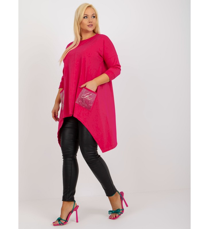 Bluzka plus size RV-BZ-8533.04 fuksjowy