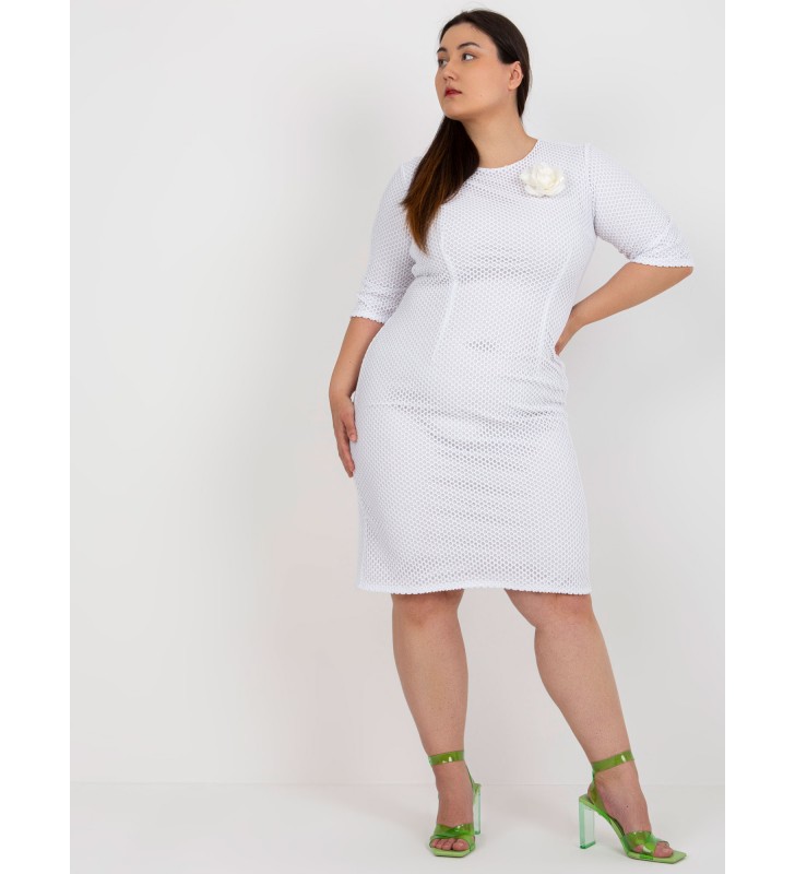 Sukienka plus size LK-SK-506721.69 biały