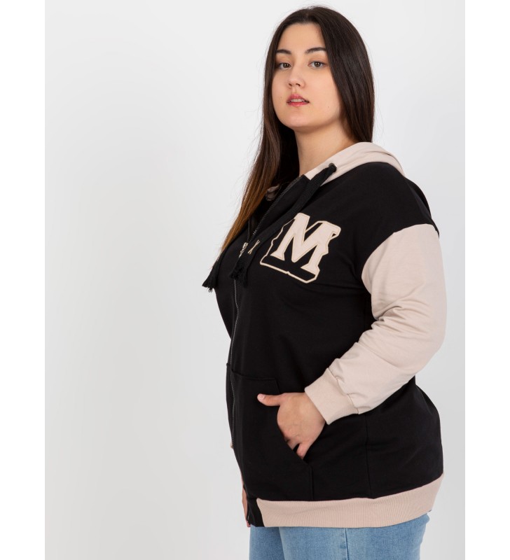 Bluza plus size RV-BL-8272.85 czarno-beżowy