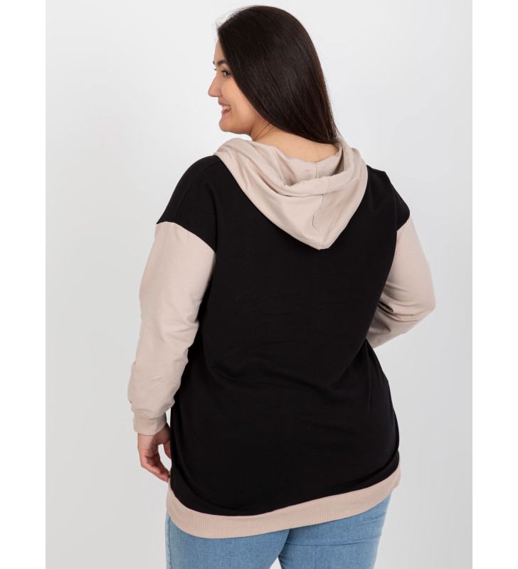 Bluza plus size RV-BL-8272.85 czarno-beżowy