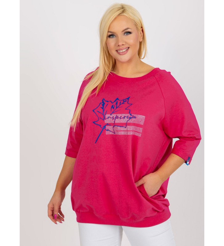 Bluzka plus size RV-BZ-8532.22P fuksjowy