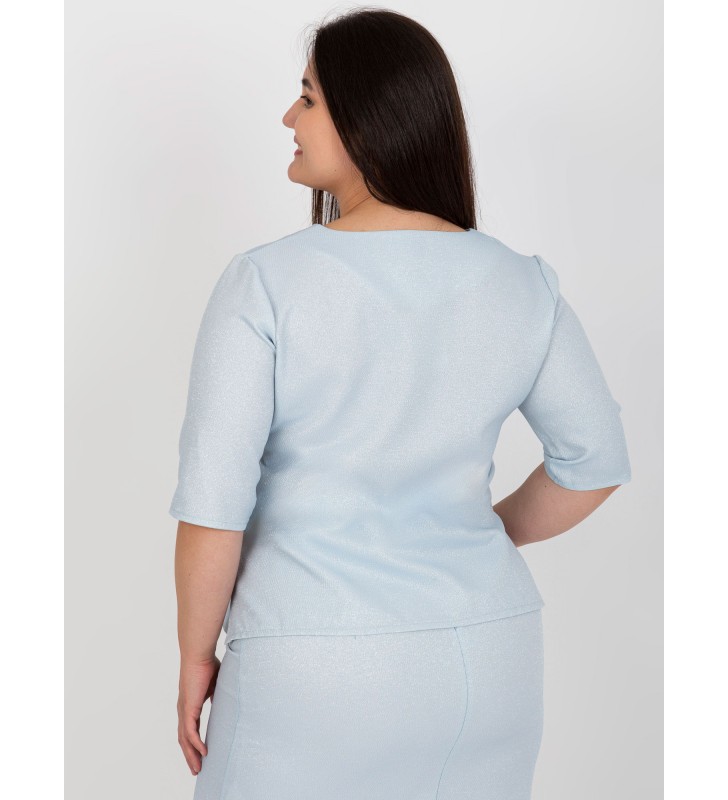 Bluzka plus size LK-BZ-506692.32 jasny niebieski