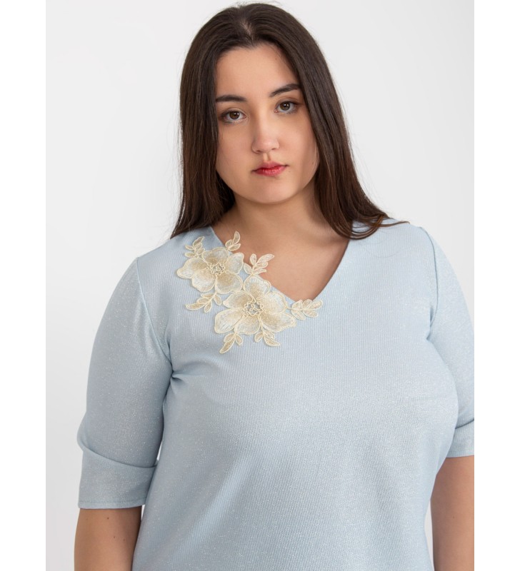 Bluzka plus size LK-BZ-506692.32 jasny niebieski