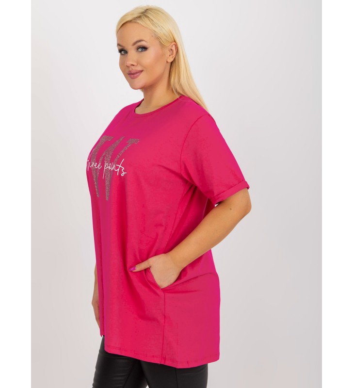 Bluzka plus size RV-BZ-7866.30 fuksjowy