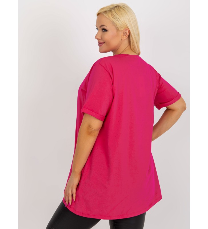 Bluzka plus size RV-BZ-7866.30 fuksjowy