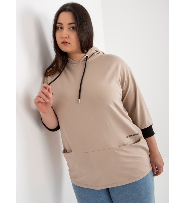 Tunika plus size RV-TU-8241.54P ciemny bezowy