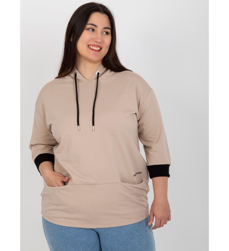 Tunika plus size RV-TU-8241.54P ciemny bezowy