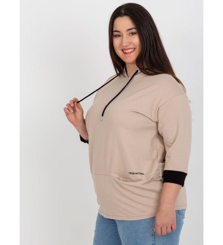 Tunika plus size RV-TU-8241.54P ciemny bezowy