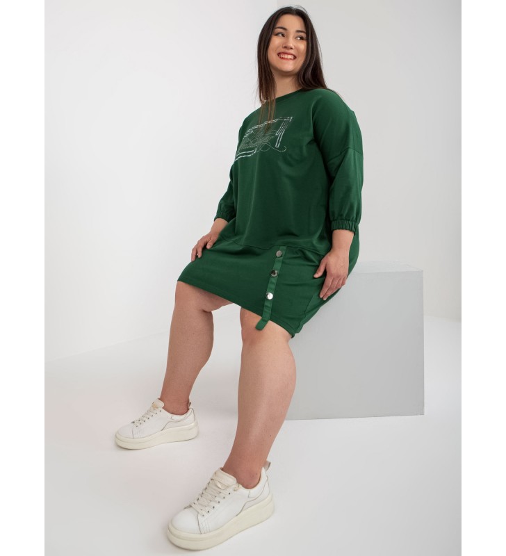 Tunika plus size RV-TU-7505.15 ciemny zielony